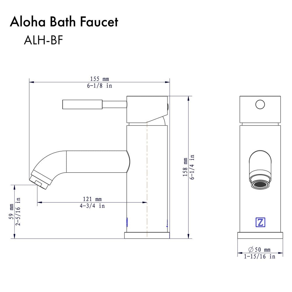 ZLINE Autograph Edition Aloha Single Handle Bath Faucet in Matte Black (ALH-BF-MB)