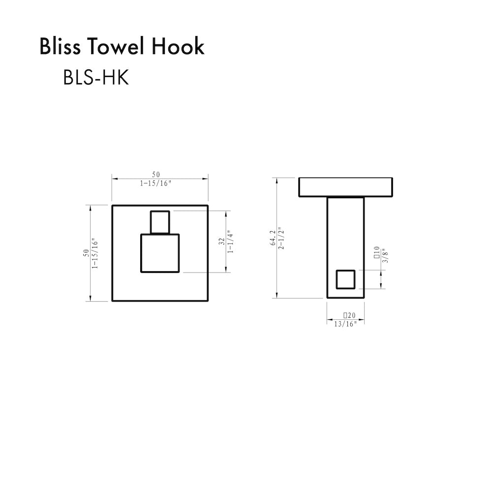 ZLINE Bliss Towel Hook in Brushed Nickel (BLS-HK-BN)