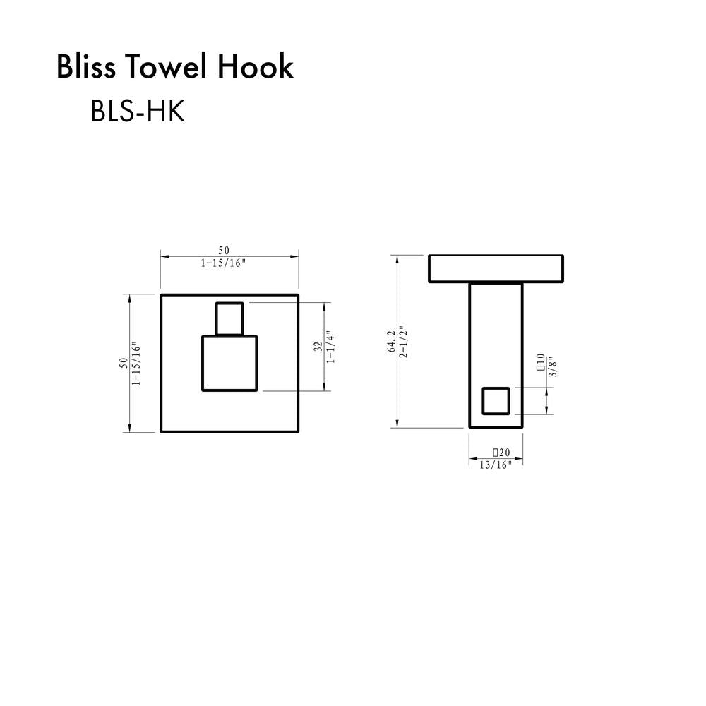ZLINE Autograph Edition Bliss Towel Hook in Matte Black (BLS-HK-MB)