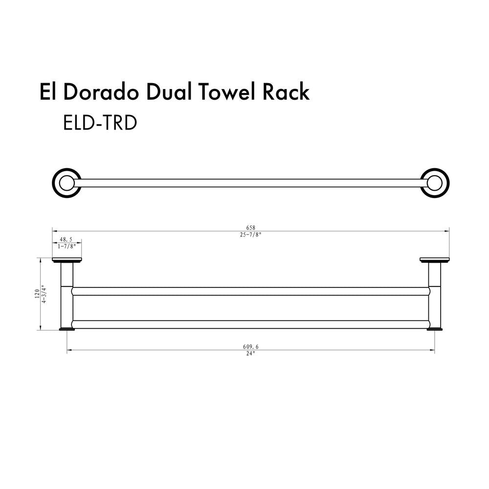 ZLINE El Dorado Double Towel Rail in Gun Metal (ELD-TRD-GM)