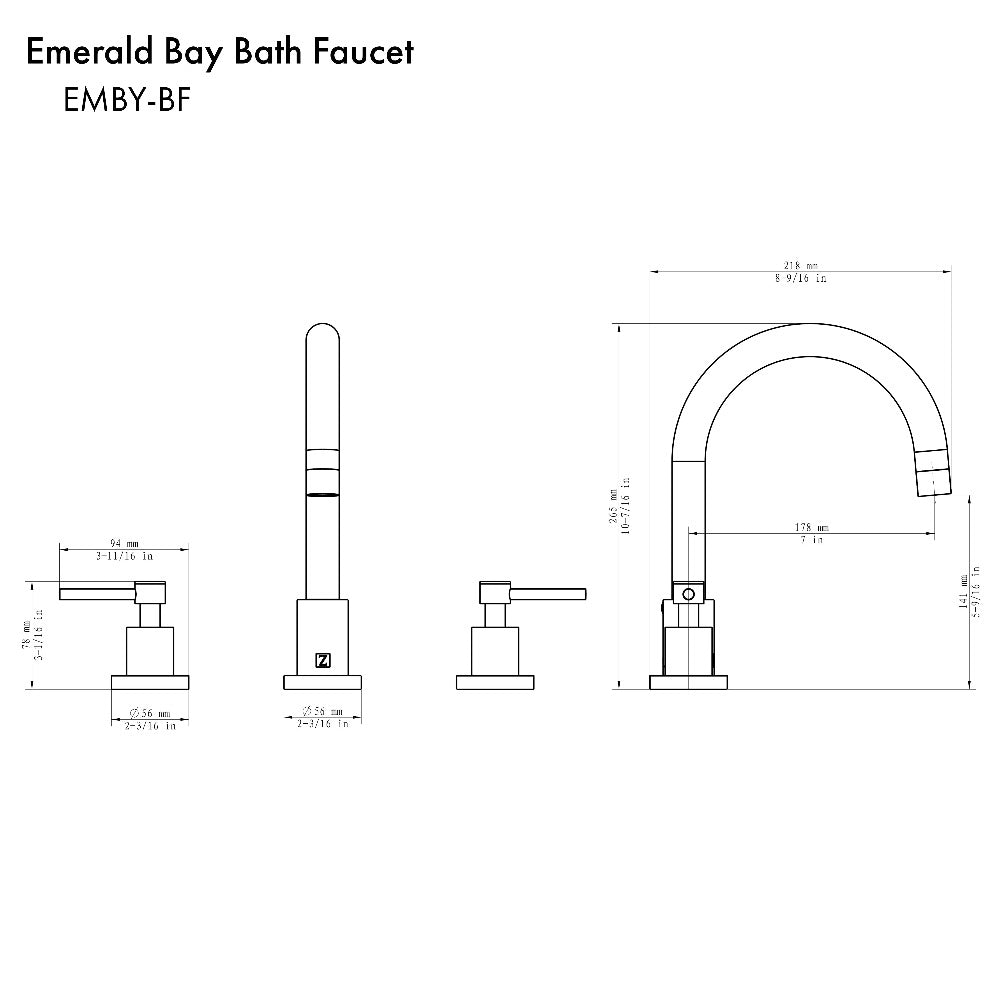 ZLINE Emerald Bay Widespread Bath Faucet in Brushed Nickel (EMBY-BF-BN)