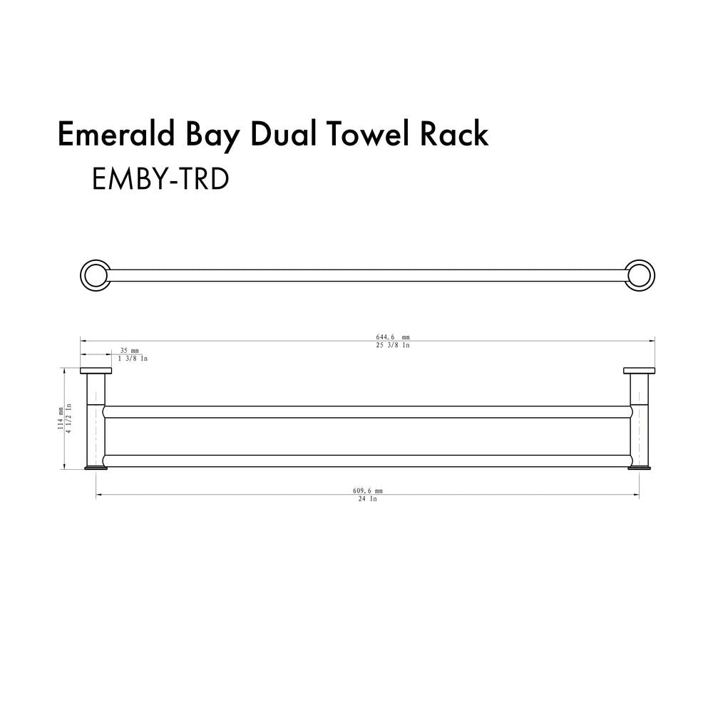 ZLINE Emerald Bay Double Towel Rail in Gun Metal (EMBY-TRD-GM)
