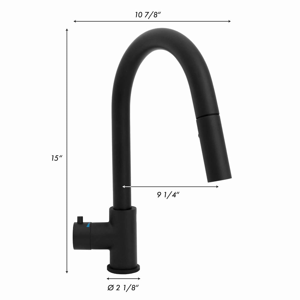 ZLINE Autograph Edition Gemini Touchless Kitchen Faucet in Matte Black (GEM-KFS-MB)
