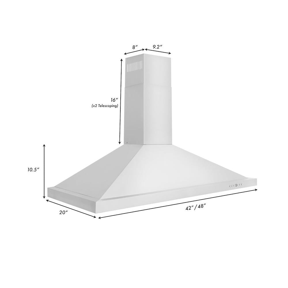 ZLINE 48 in. Convertible Vent Wall Mount Range Hood in Stainless Steel (KB-48)