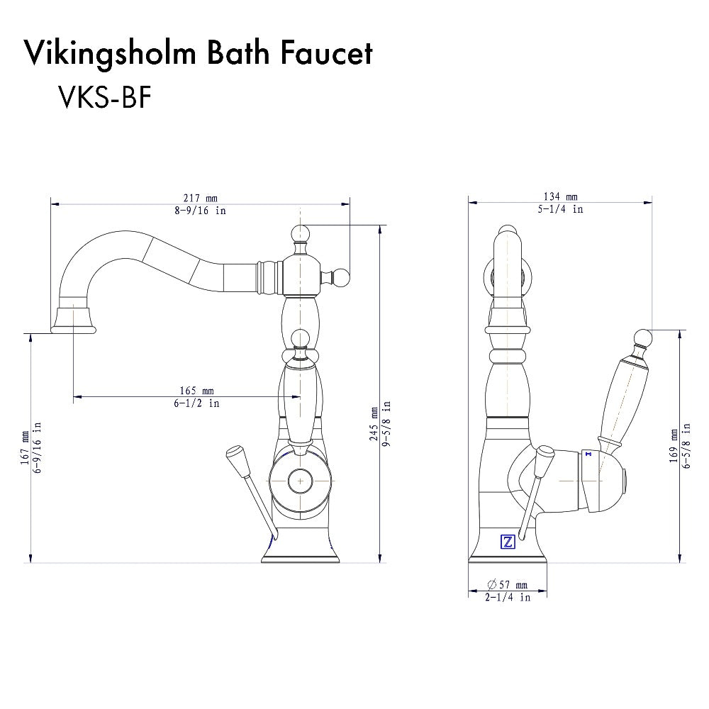 ZLINE Vikingsholm Single Handle Bath Faucet in Chrome (VKS-BF-CH)