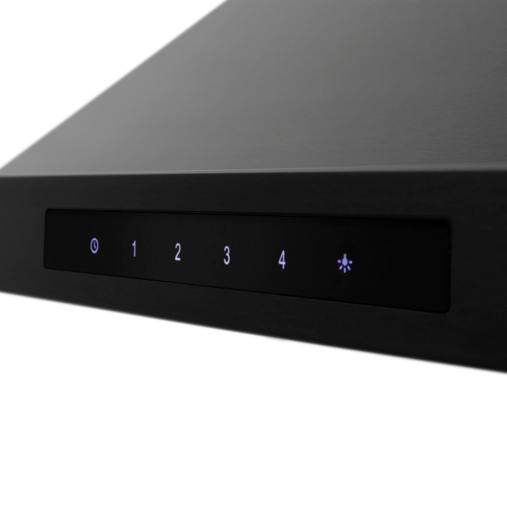 ZLINE Kitchen Package with 30 in. Black Stainless Steel Rangetop, 30 in. Convertible Range Hood and Double Wall Oven (3KP-RTBRH30-AWD)