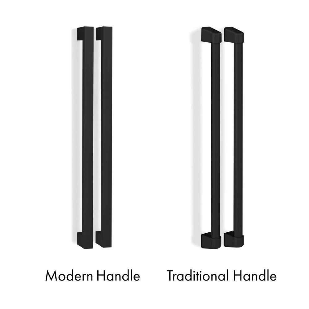 ZLINE Autograph Edition 36 in. 21.6 cu. ft. Counter-Depth French Door Refrigerator with Water and Ice Dispenser in Fingerprint-Resistant Stainless Steel with Matte Black Modern Handles (RFMZ-W-36-FMB)