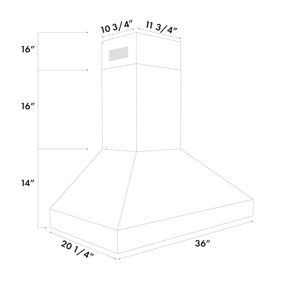 ZLINE 36 in. Professional Convertible Vent Wall Mount Range Hood in Stainless Steel (597-36)