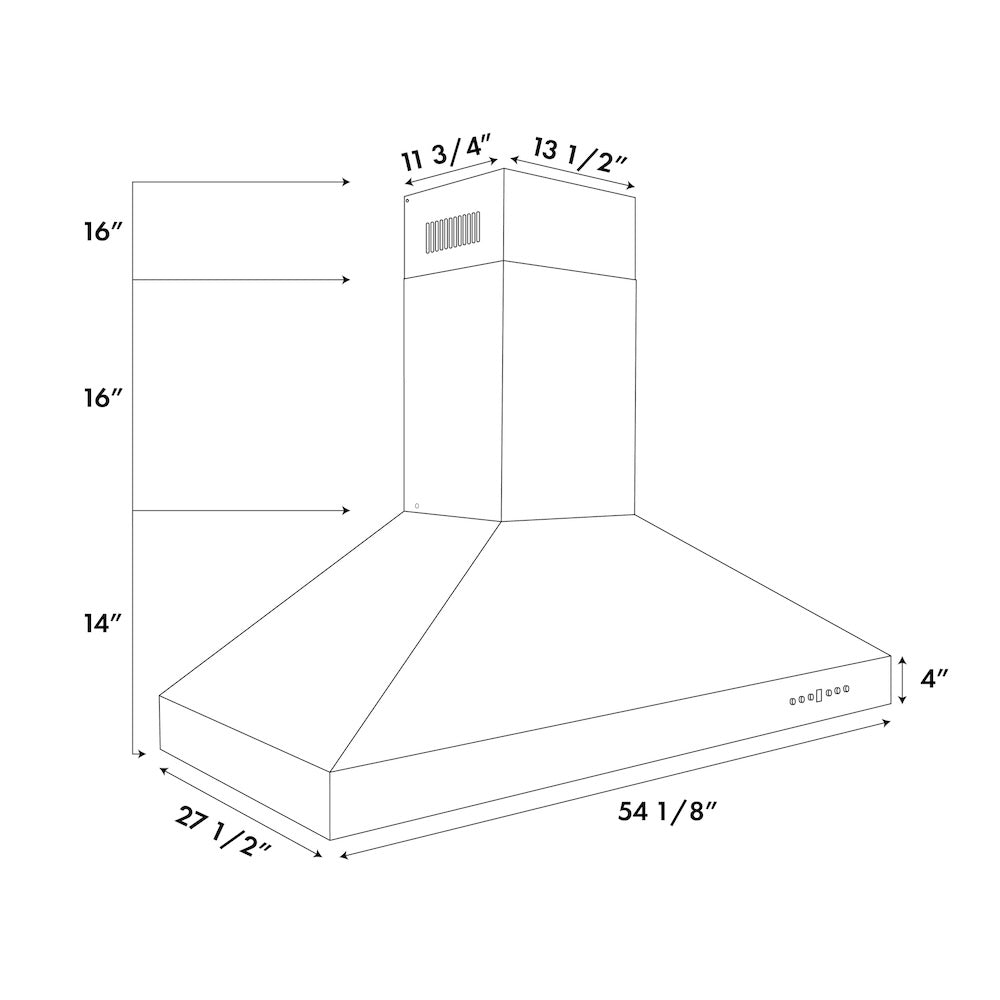 ZLINE 54 in. Ducted Wall Mount Range Hood in Outdoor Approved Stainless Steel (697-304-54)