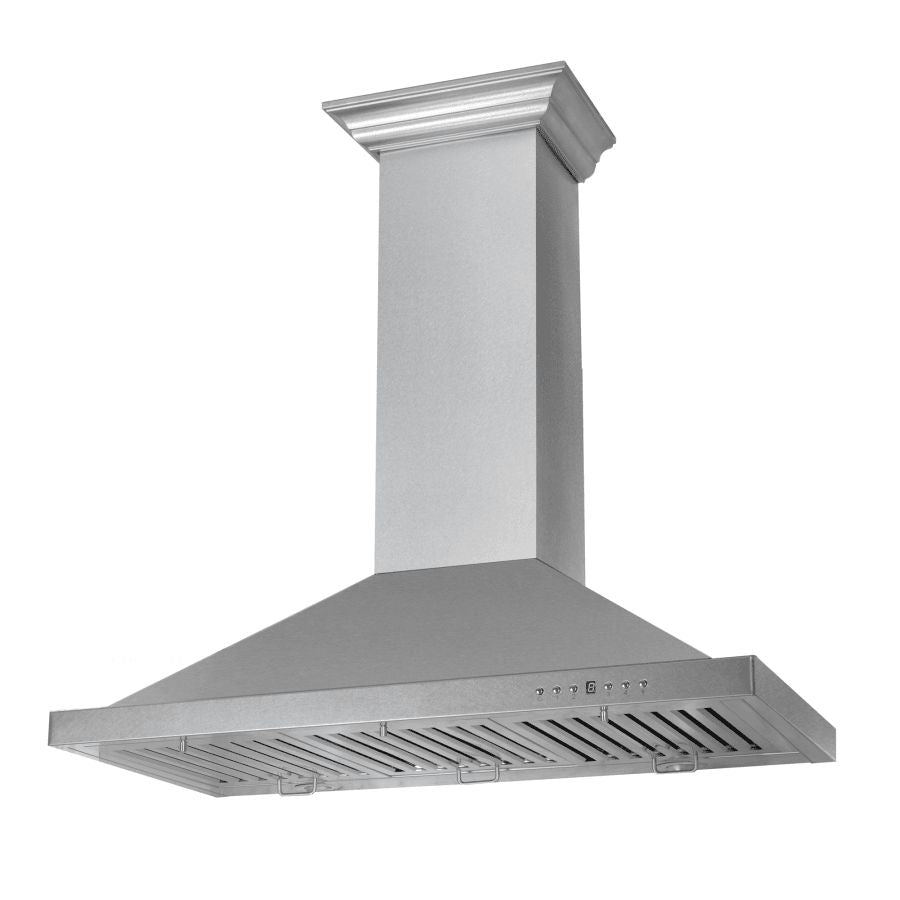 ZLINE Kitchen Package with 36 in. Satin Stainless Steel Rangetop and Convertible Range Hood (2KP-RTSRH36)