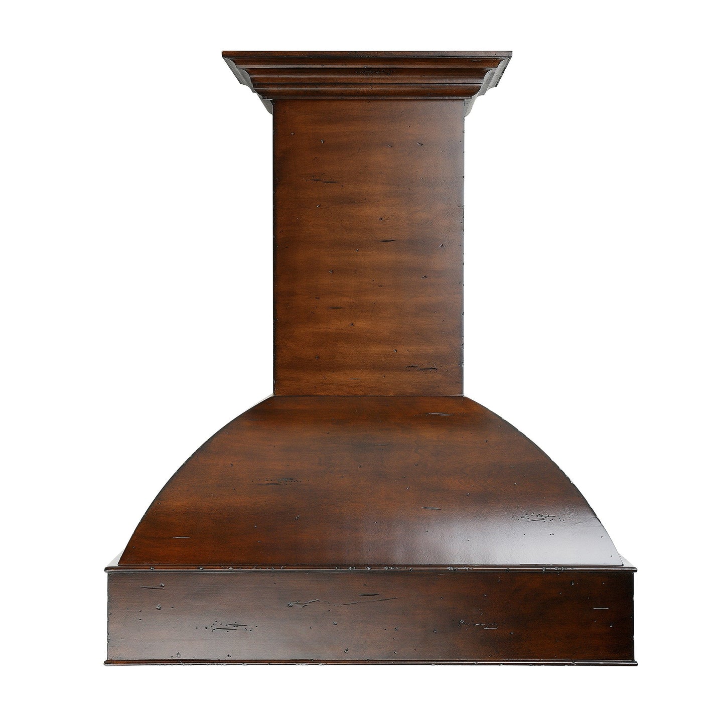 Wooden Wall Mount Range Hood in Walnut and Hamilton - Includes Motor