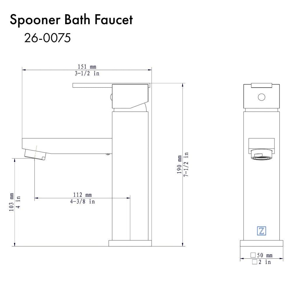 ZLINE Autograph Edition Spooner Single Handle Bath Faucet in Matte Black (SPN-BF-MB)
