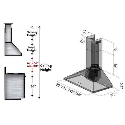 ZLINE 30 in. Convertible Vent Wall Mount Range Hood in Stainless Steel (KL2-30)