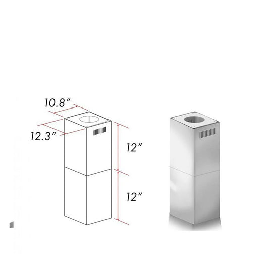 ZLINE 2-12 in. Short Chimney Pieces for 7 ft. to 8 ft. Ceilings (SK-GL5i)
