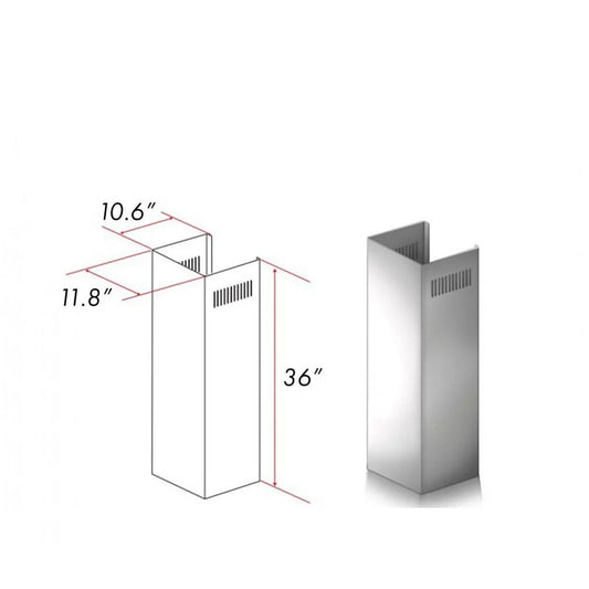 ZLINE 1-36 in. Outdoor Chimney Extension for 9 ft. to 10 ft. Ceilings (1PCEXT-696-304)