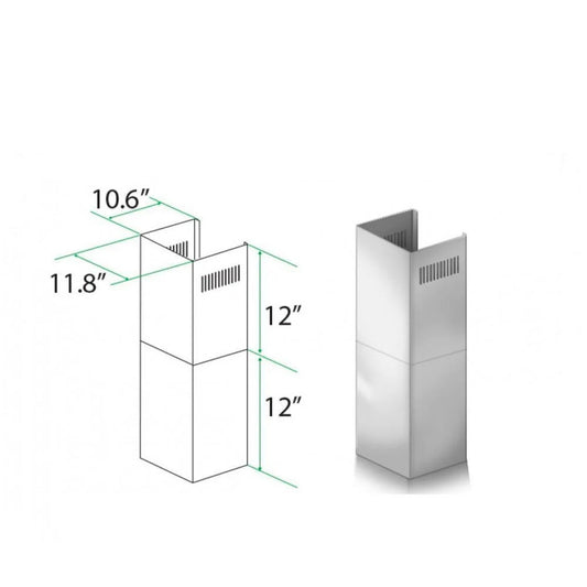 ZLINE 2-12 in. Short Chimney Pieces for 7 ft. to 8 ft. Ceilings (SK-KN)
