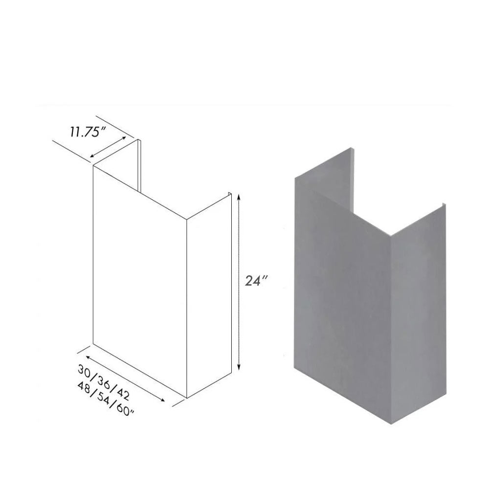ZLINE 24 in. Chimney for 54 in. Under Cabinet Hoods (520/523/527-54-2FTEXT)