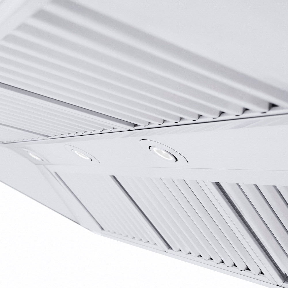 ZLINE 48 in. Professional Ducted Wall Mount Range Hood in Stainless Steel with Crown Molding (667CRN-48)