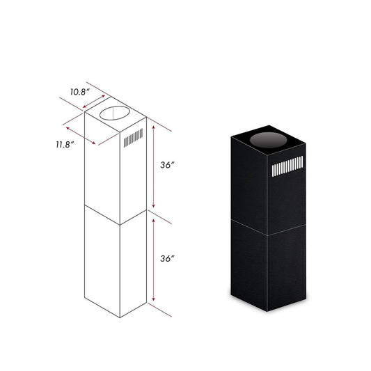 ZLINE 2-36 in. Chimney Extensions for 10 ft. to 12 ft. Ceilings (2PCEXT-BSKE2iN)