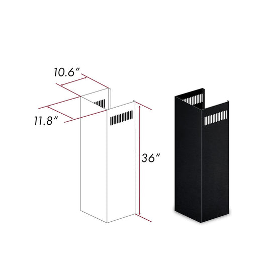 ZLINE 1-36 in. Chimney Extension for 9 ft. to 10 ft. Ceilings (1PCEXT-BSKEN)