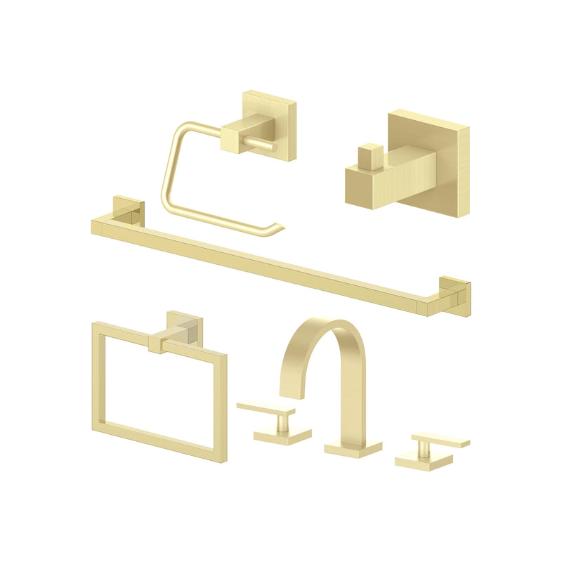 5-Piece Bathroom Faucet & Accessory Bundle – Polished Gold (5BP-BLSACCF-PG) | Luxury Bath Set