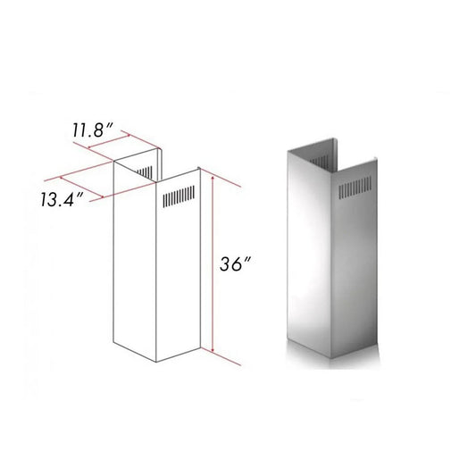 ZLINE 1-36 in. Chimney Extension for 9 ft. to 10 ft. Ceilings (1PCEXT-9667/9697)