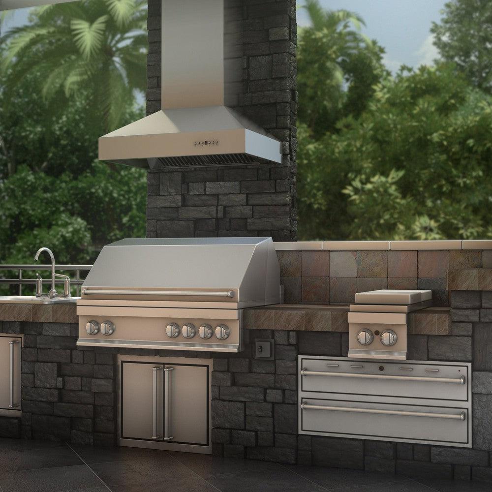 ZLINE 30 in. Convertible Vent Wall Mount Range Hood in Outdoor Approved Stainless Steel (697-304-30)