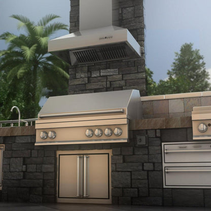 ZLINE 42 in. Ducted Wall Mount Range Hood in Outdoor Approved Stainless Steel (697-304-42)