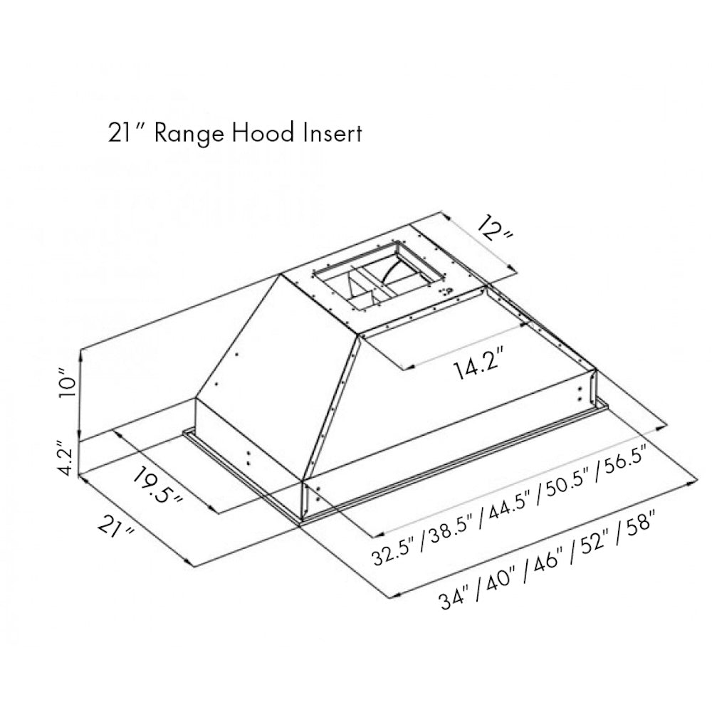 ZLINE 34 in. Ducted Wall Mount Range Hood Insert in Stainless Steel (721-34)
