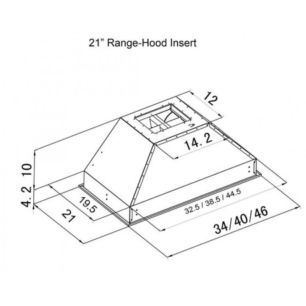 ZLINE 40 in. Ducted Wall Mount Range Hood Insert in Outdoor Approved Stainless Steel (721-304-40)