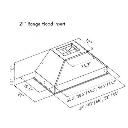 ZLINE 52 in. Ducted Wall Mount Range Hood Insert in Stainless Steel (721-52)