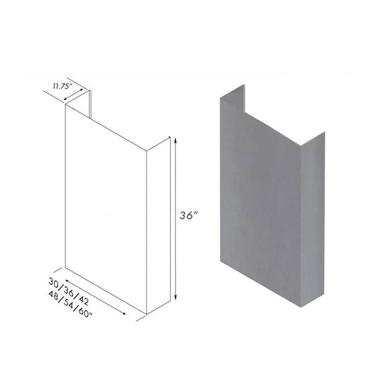 ZLINE 36 in. Chimney for 42 in. Under Cabinet Hoods (520/523/527-42-3FTEXT)