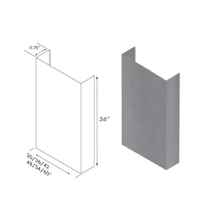 ZLINE 36 in. Chimney for 36 in. Under Cabinet Hoods (520/523/527-36-3FTEXT)