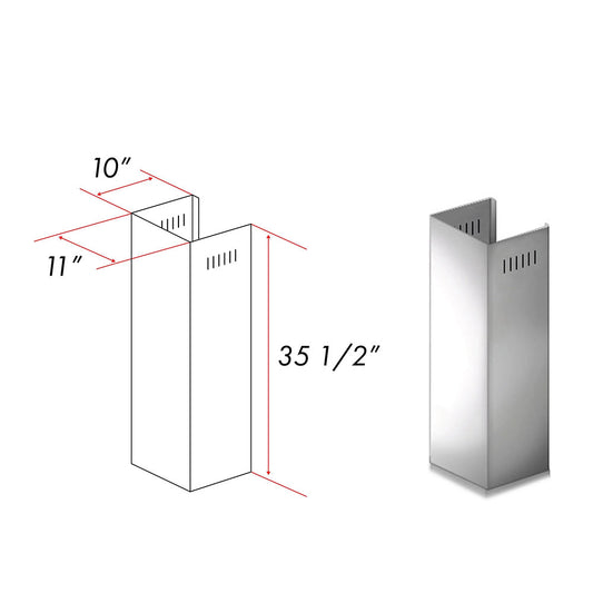 ZLINE 1-36 in. Chimney Extension for 9 ft. to 10 ft. Ceilings (1PCEXT-ALP70WL)