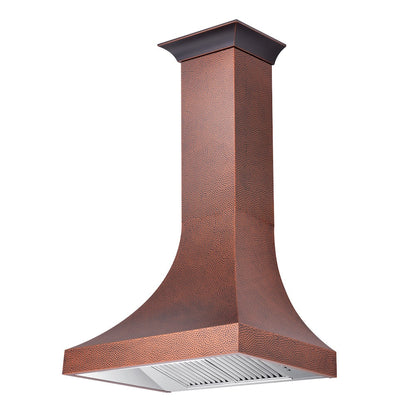 ZLINE 48 in. Designer Series Hand-Hammered Copper Finish Ducted Wall Mount Range Hood (8632H-48)