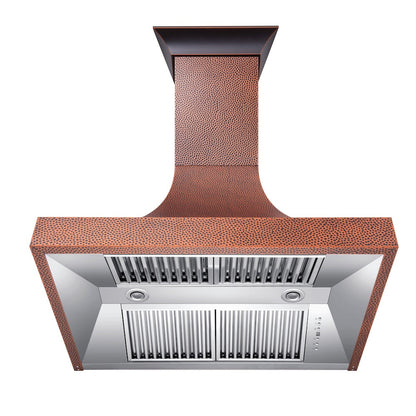 ZLINE 48 in. Designer Series Hand-Hammered Copper Finish Ducted Wall Mount Range Hood (8632H-48)