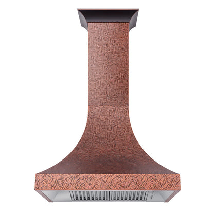 ZLINE 30 in. Designer Series Hand-Hammered Copper Finish Ducted Wall Range Hood (8632H-30)