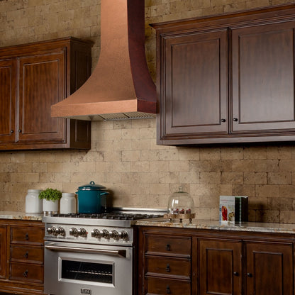 ZLINE 30 in. Designer Series Hand-Hammered Copper Finish Ducted Wall Range Hood (8632H-30)