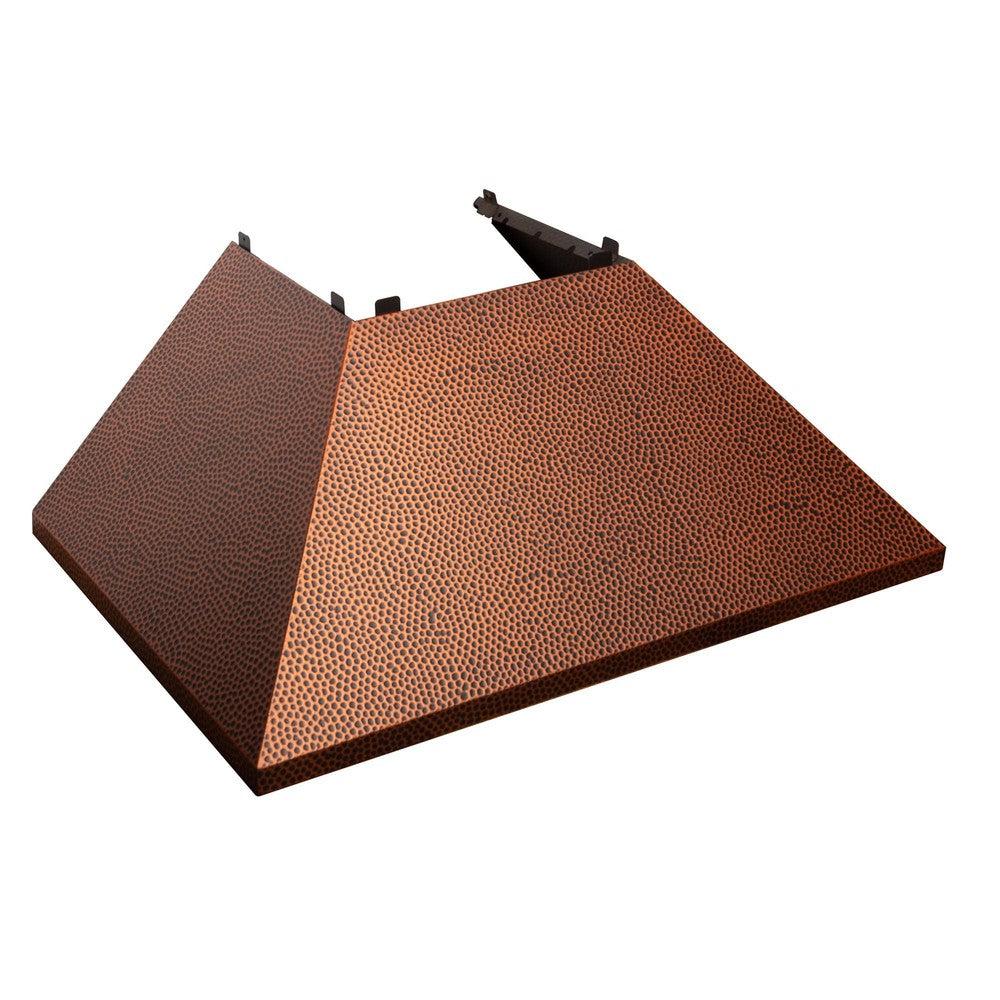 ZLINE 36 in. Ducted Satin Stainless Steel Wall Mount Range Hood with Hand-Hammered Copper Shell (8654HH-36)