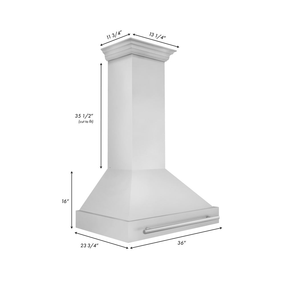 ZLINE 36 in. Stainless Steel Range Hood with Stainless Steel Handle (8654STX-36)
