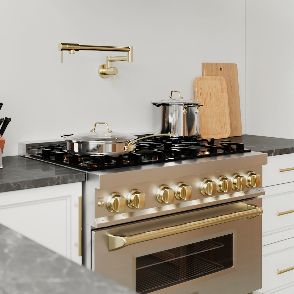 ZLINE Autograph Edition Gemini Pot Filler in Polished Gold (GEM-FPF-PG)