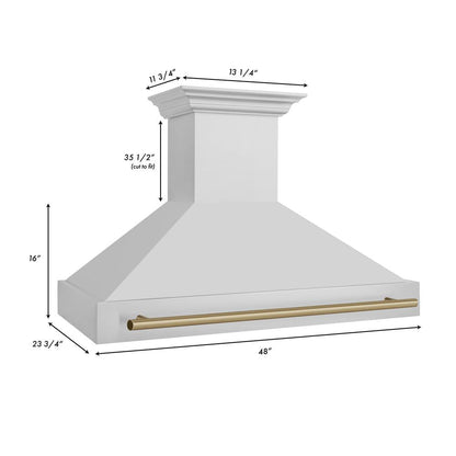 ZLINE Autograph Edition 48 in. Kitchen Package with Stainless Steel Dual Fuel Range, Range Hood and Dishwasher with Champagne Bronze Accents (3AKP-RARHDWM48-CB)