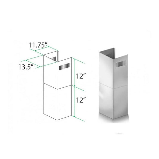 ZLINE 2-12 in. Short Chimney Pieces for 8 ft. Ceilings (SK-9667/9697)