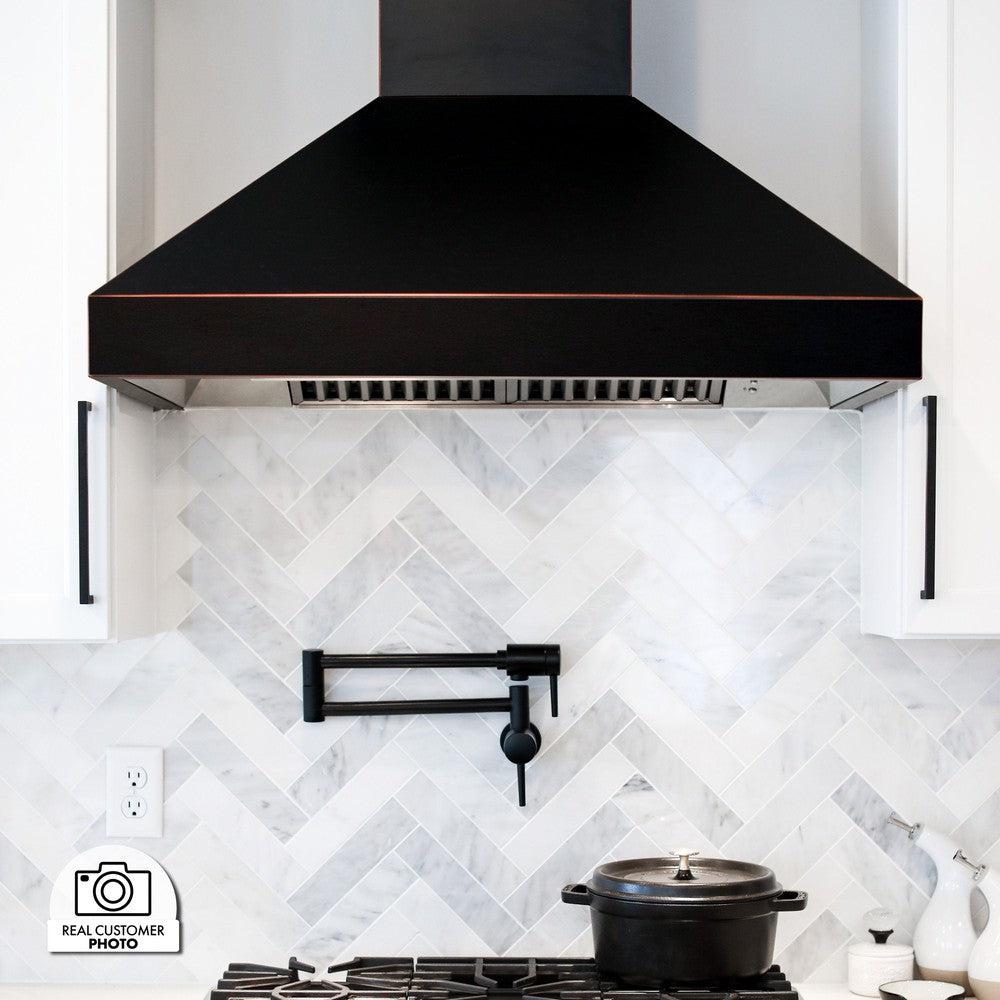 ZLINE 48 in. Designer Series Ducted Wall Mount Range Hood in Oil-Rubbed Bronze (8667B-48)