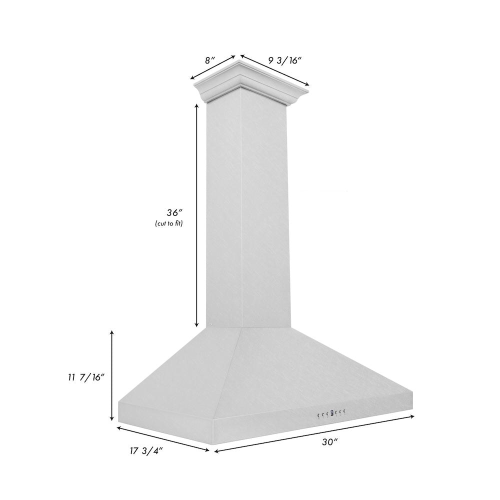 ZLINE 30 in. Convertible Vent Wall Mount Range Hood in Satin Stainless Steel (8KL3S-30)