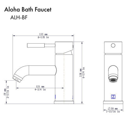 ZLINE Autograph Edition Aloha Single Handle Bath Faucet in Matte Black (ALH-BF-MB)