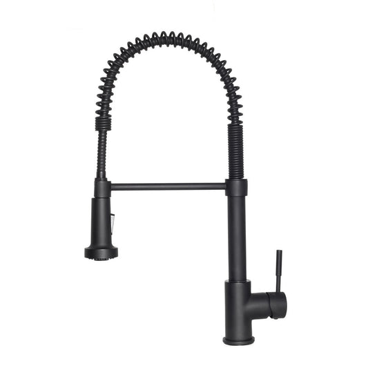 ZLINE Autograph Edition Apollo Pull Down Spring Single Handle Kitchen Faucet in Matte Black (APL-KF-MB)