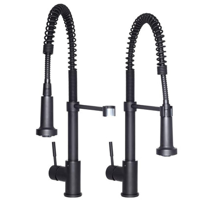 ZLINE Autograph Edition Apollo Pull Down Spring Single Handle Kitchen Faucet in Matte Black (APL-KF-MB)