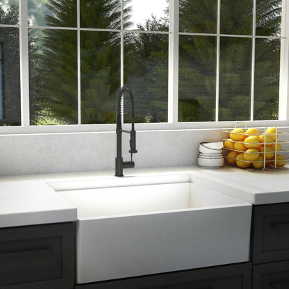 ZLINE Autograph Edition Apollo Pull Down Spring Single Handle Kitchen Faucet in Matte Black (APL-KF-MB)