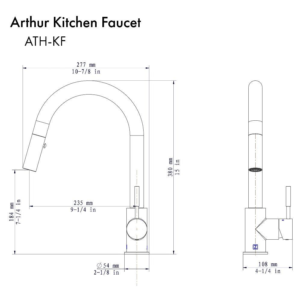 ZLINE Autograph Edition Arthur Pull Down Single Handle Kitchen Faucet in Matte Black (ATH-KF-MB)
